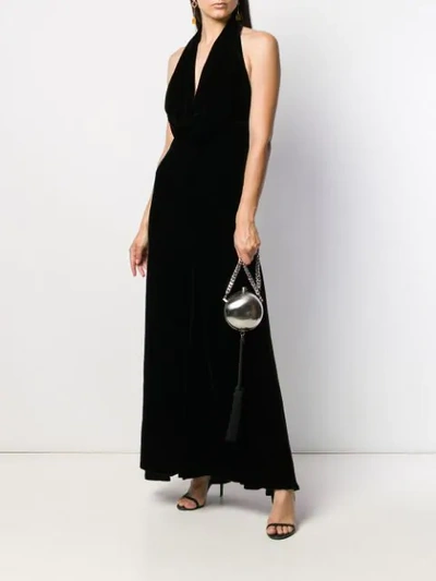 Shop A.w.a.k.e. Halterneck Evening Dress In Black