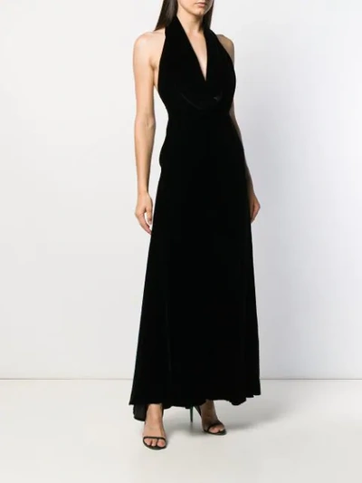 Shop A.w.a.k.e. Halterneck Evening Dress In Black