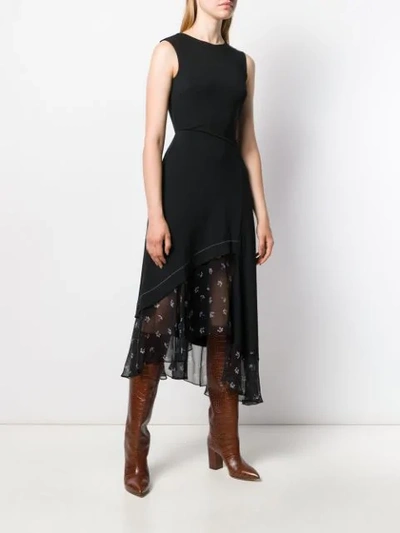 Shop Markus Lupfer Floral Trim Shift Dress In Black