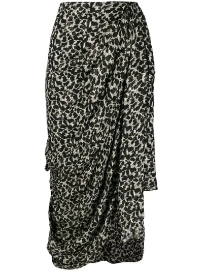 Shop Isabel Marant Ixora Asymmetric Draped Skirt In Black