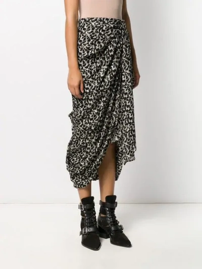 Shop Isabel Marant Ixora Asymmetric Draped Skirt In Black