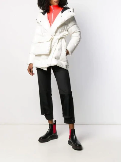 Shop Bacon Hooded Padded Jacket In White