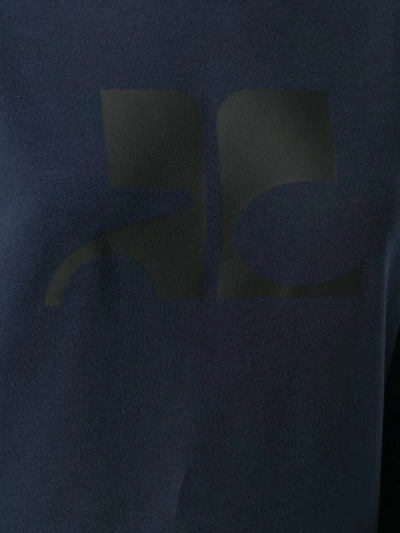 Shop Courrèges Logo Print Sweatshirt In Blue