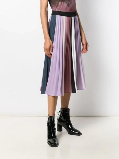 Shop Ssheena Pastel Pleated Midi Skirt In Purple