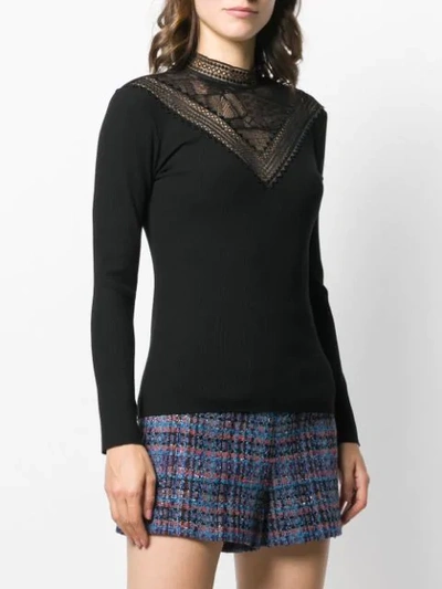 Shop Sandro Fitted Lace In 20 Noir