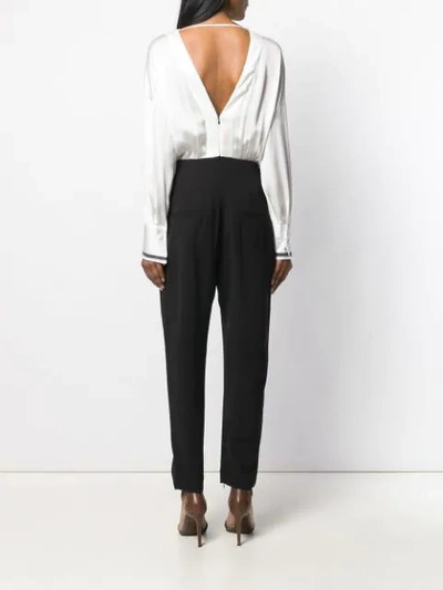 Shop Brunello Cucinelli Wrap Front Jumpsuit In Black ,white