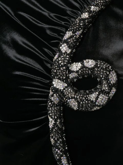 Shop Valentino Snake Detail Dress In Black