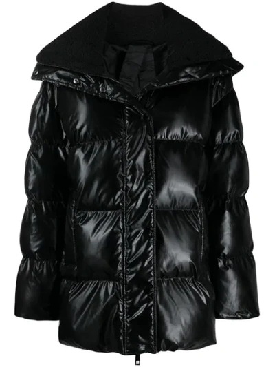 Shop P.a.r.o.s.h Padded Hooded Coat In Black