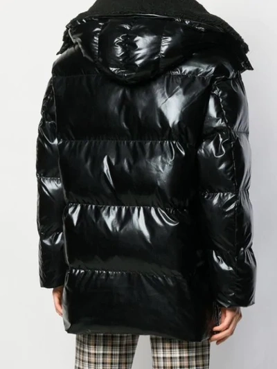 Shop P.a.r.o.s.h Padded Hooded Coat In Black