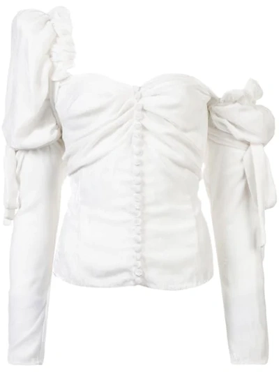 Shop Magda Butrym Asymmetric Blouse In White