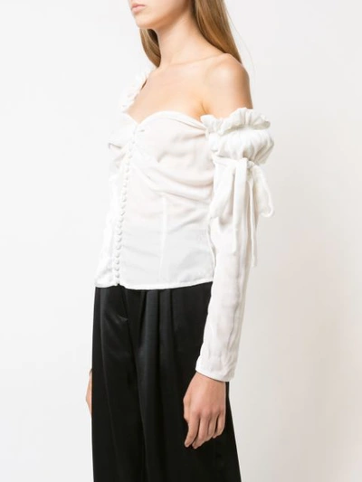 Shop Magda Butrym Asymmetric Blouse In White