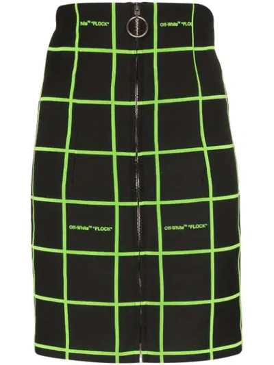Shop Off-white Neon Check Mini Skirt In Black