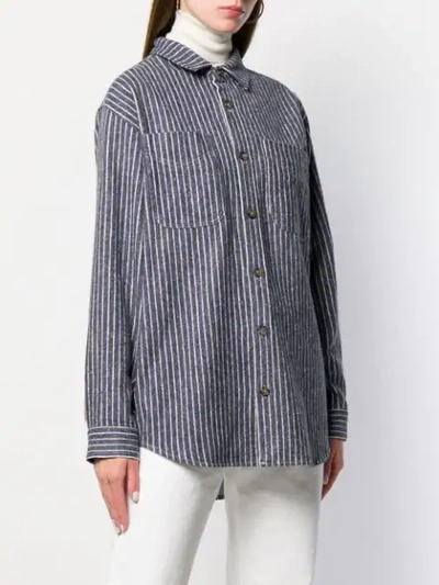 Shop Isabel Marant Étoile Long Sleeve Striped Shirt In Blue