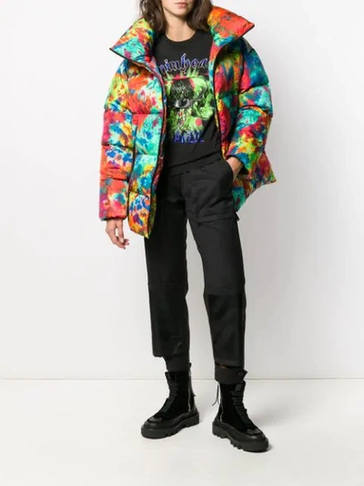 Shop Dsquared2 Printed Puffer Jacket In Red