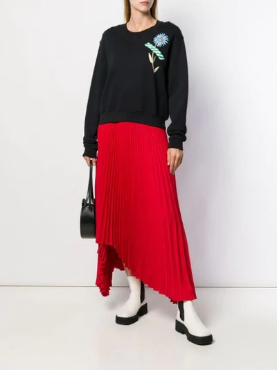 Shop A.w.a.k.e. Doric Asymmetric Pleated Skirt In Red