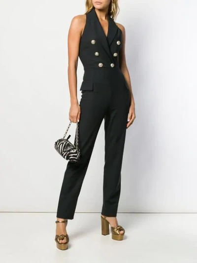 BALMAIN DOUBLE-BREASTED JUMPSUIT - 黑色