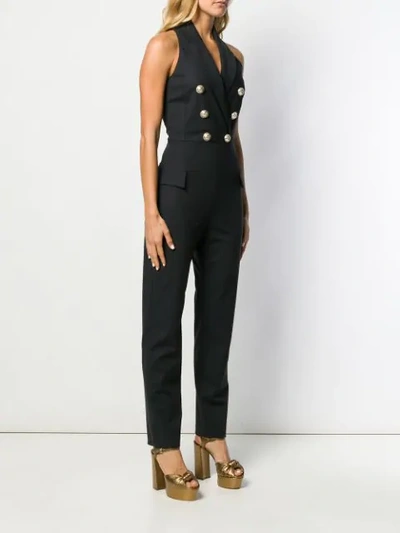 BALMAIN DOUBLE-BREASTED JUMPSUIT - 黑色