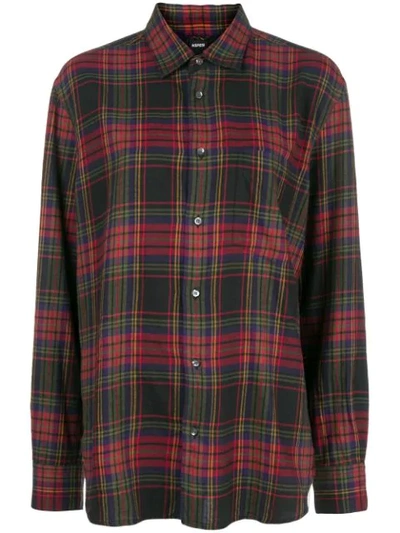 Shop Aspesi Tartan Print Buttoned Shirt In Multicolour