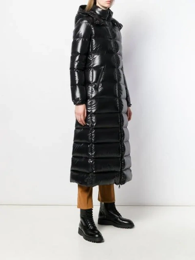 Shop Moncler Long Puffer Jacket In Black