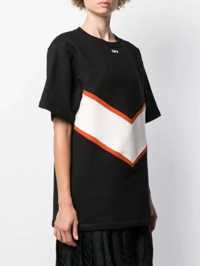 Shop Off-white Contrasting Panels T-shirt Dress In Black