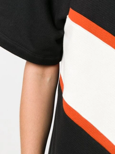 Off-white Panelled Cotton-jersey And Satin Mini Dress In Black