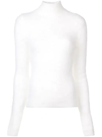Shop Ulla Johnson Textured Turtleneck Sweater In White