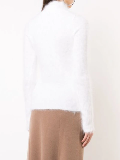Shop Ulla Johnson Textured Turtleneck Sweater In White