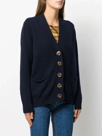 Shop Aragona Oversized Button Cardigan In Blue