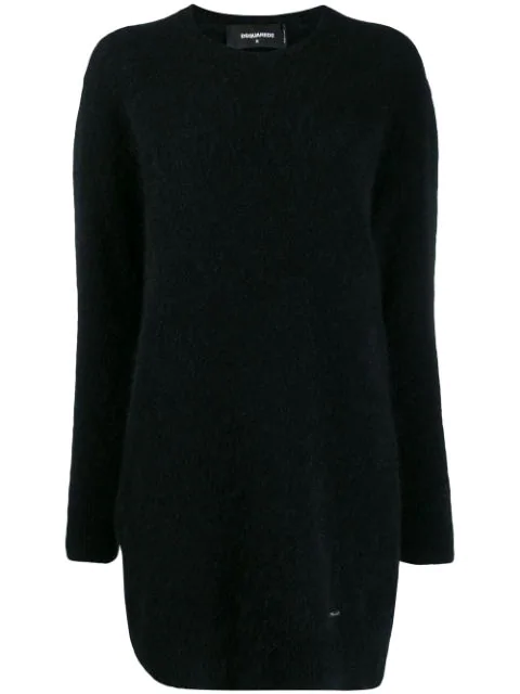 black wool jumper dress