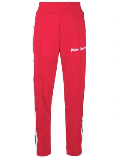 Shop Palm Angels Side-striped Track Pants - Red