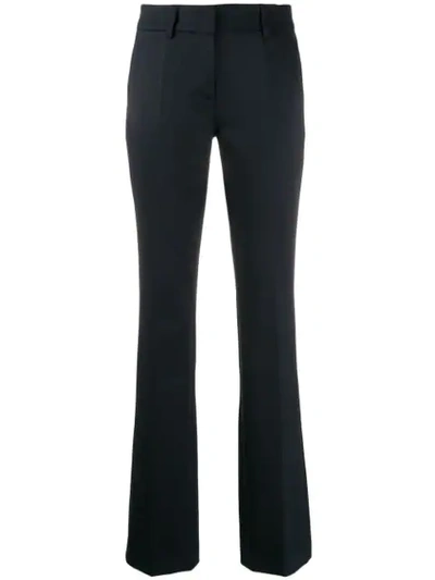 Shop Blanca Mid-rise Flared Trousers In Blue
