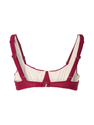 Shop Peony Balconette Bikini Top In Red