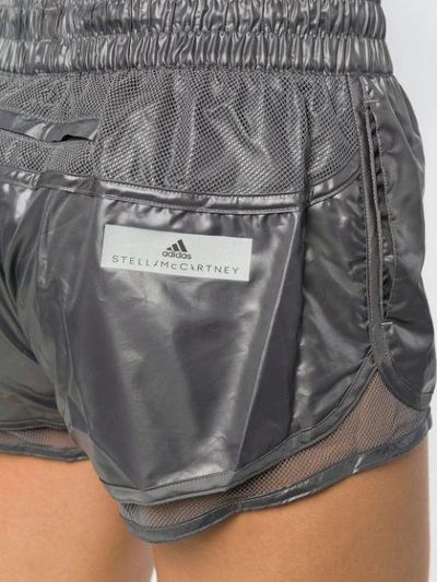 Shop Adidas By Stella Mccartney Elasticated Waist Shorts In Grey