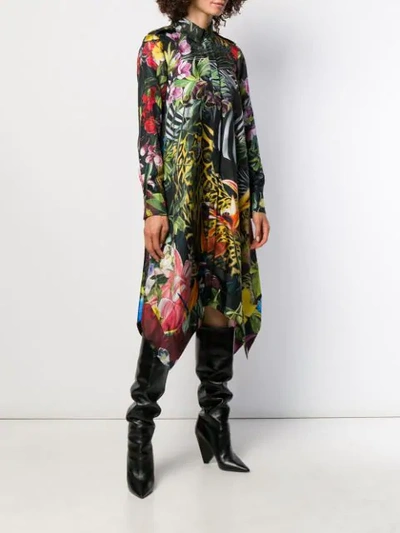 Shop Roberto Cavalli Hemdkleid Mit Print In 09000 Black Multi