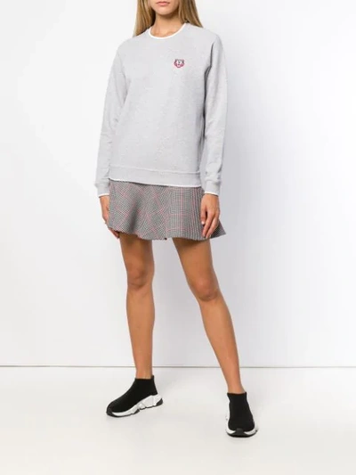 Shop Kenzo Tiger Crest Sweatshirt In Grey