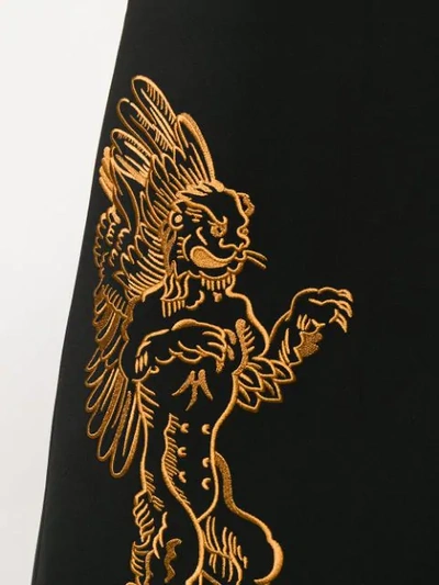 Moschino Mythological Creatures Crepe Dress In Black