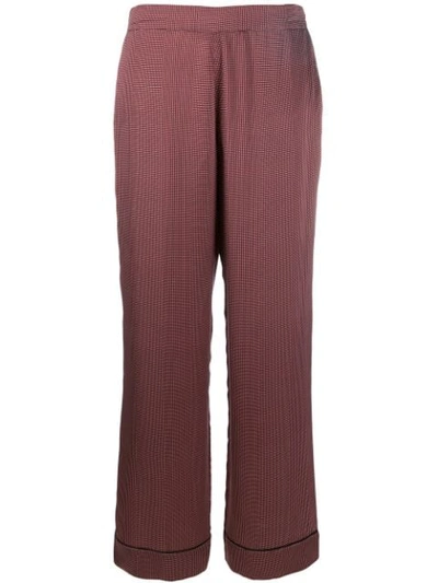 Shop Asceno Dotted Silk Pajama Bottoms In Red