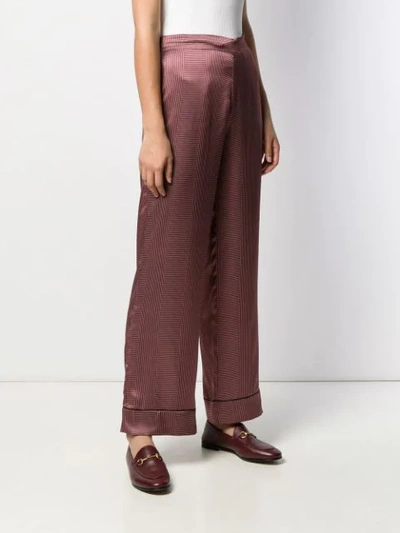 Shop Asceno Dotted Silk Pajama Bottoms In Red