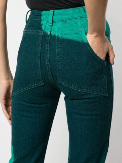 Shop Eckhaus Latta Dyed Straight Leg Jeans In Green