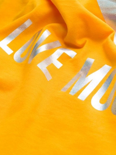 Shop Love Moschino Printed Logo T-shirt In Yellow