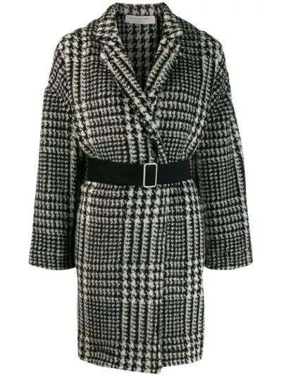 Shop Philosophy Di Lorenzo Serafini Houndstooth Pattern Coat In Black