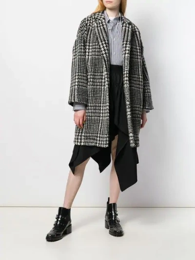 Shop Philosophy Di Lorenzo Serafini Houndstooth Pattern Coat In Black