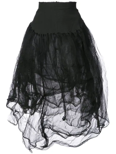 Shop Marc Le Bihan High-waisted Tulle Skirt In Black