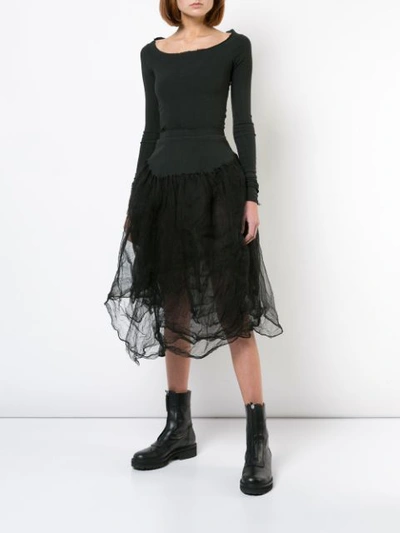 Shop Marc Le Bihan High-waisted Tulle Skirt In Black