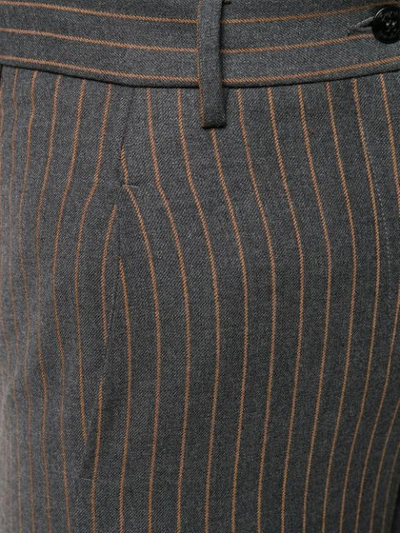 Shop Brag-wette Pinstripe Cropped Trousers In Grey