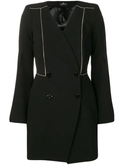 Shop Elisabetta Franchi Blazer Dress In Black