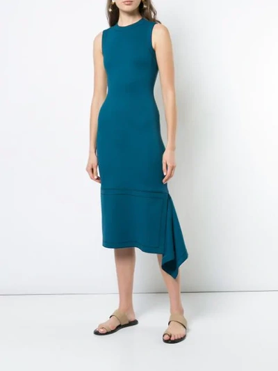 Shop Rosetta Getty Asymmetric Fitted Dress - Blue