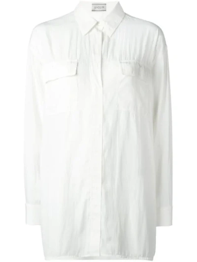 Shop Lanvin Oversized Shirt In Neutrals