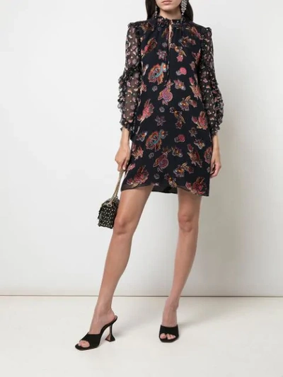 Shop Alice And Olivia Julius Paisley Print Dress In Black