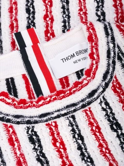 Shop Thom Browne Striped Knitted Top In Red